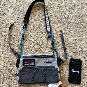Patagonia Ultralight Zip Fly Fishing Angler Crossbody Bag grey